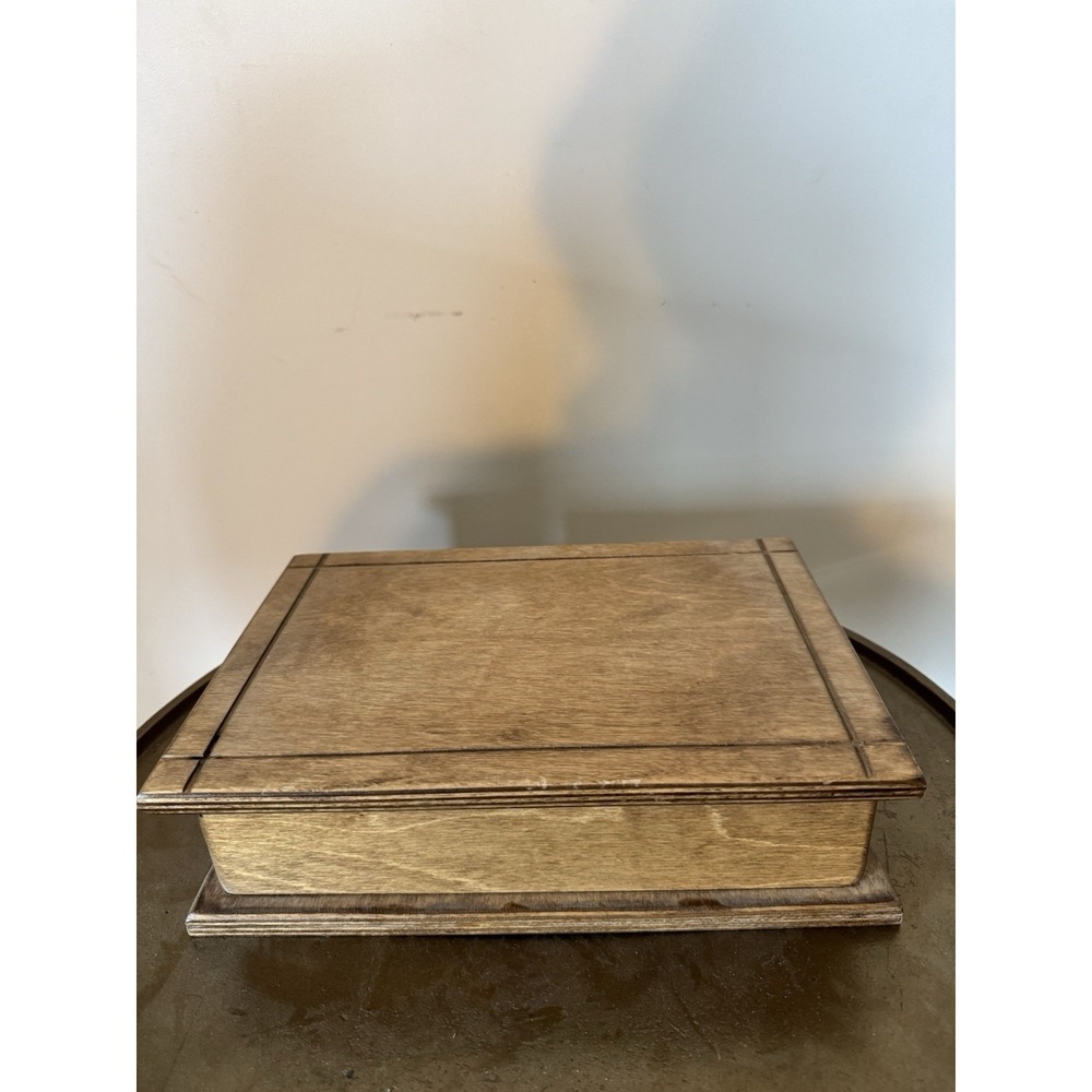Handcrafted Wooden Box Indiana Heavy Keepsake Gift Decor Rustic Prim Genuine